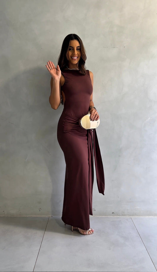 Vestido largo espalda descubierta lateral | Martín Essence