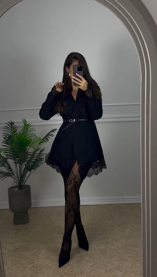 Vestido Blazer Merletto detalle encaje | Martín Essence