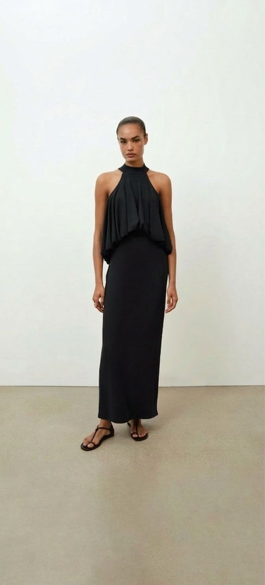 Vestido Zanzibar lateral estampado exótico | Martín Essence