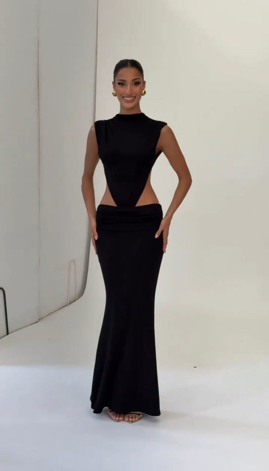 Vestido largo escote espalda lateral | Martín Essence