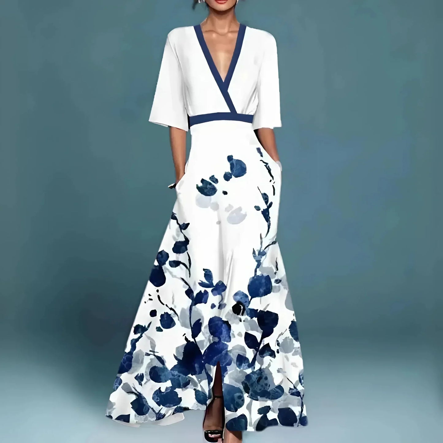 Vestido Valentina maxi detalle escote | Martín Essence