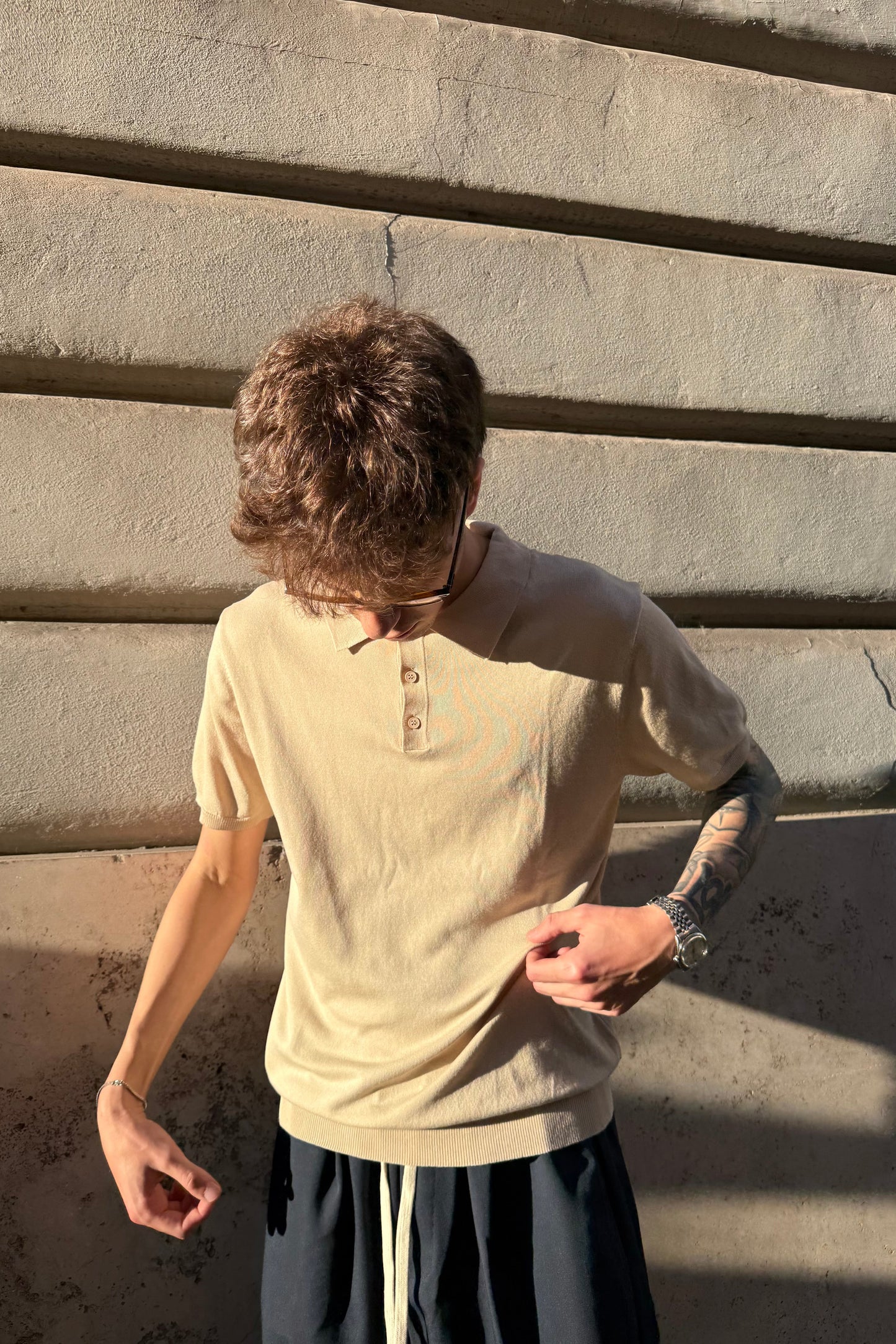 Polo Hilo Beige