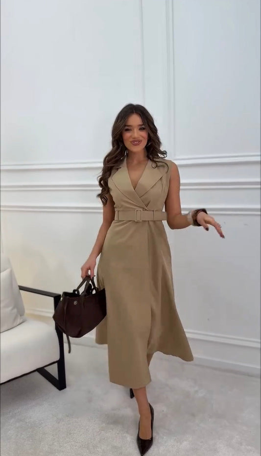 Vestido largo sin mangas lateral | Martín Essence