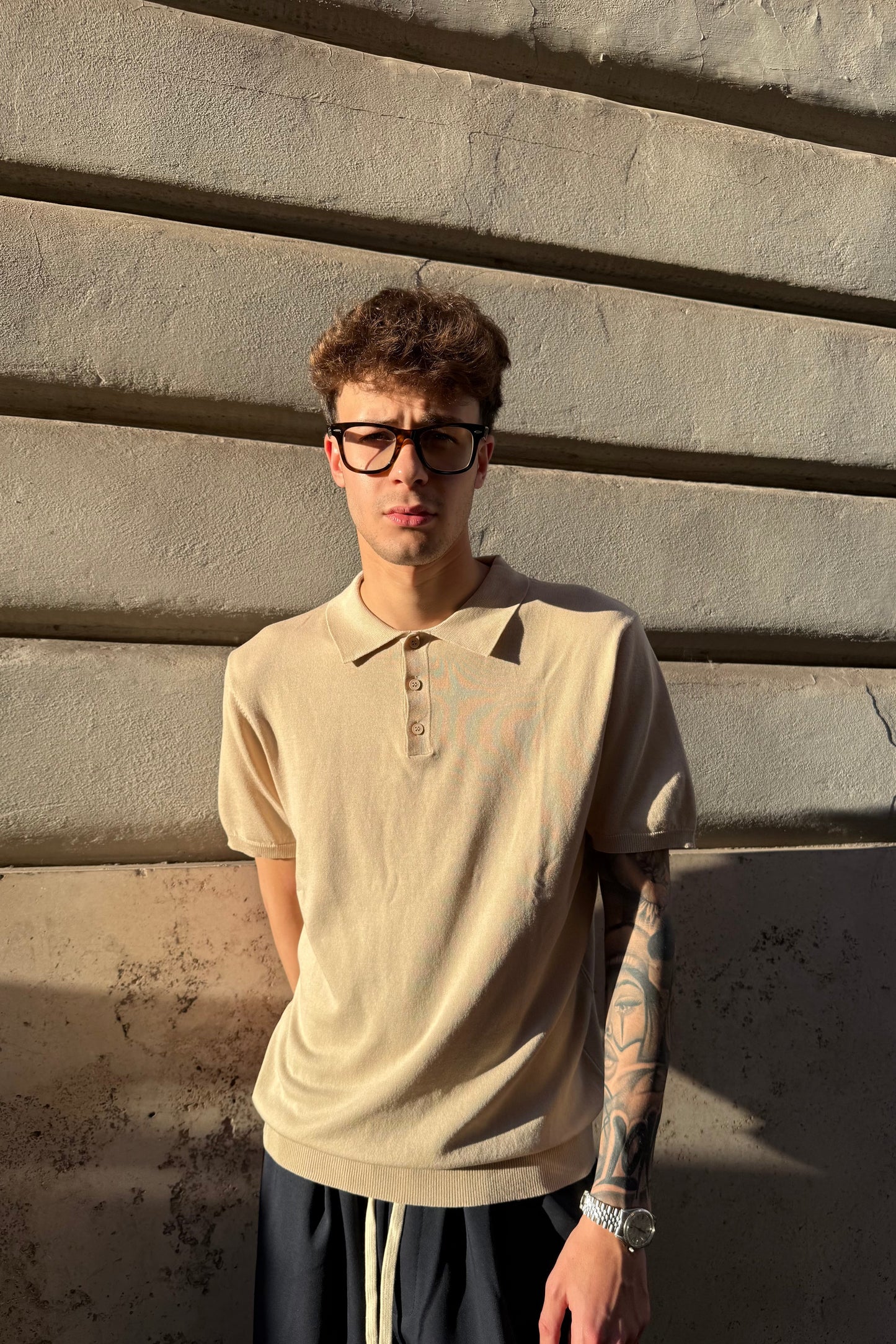 Polo Hilo Beige