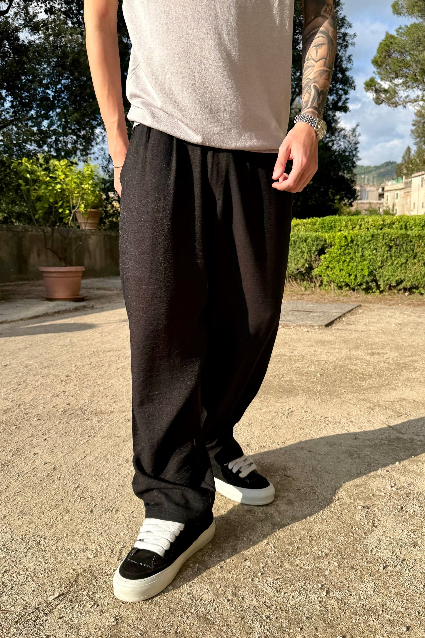 Pantalón Lino Negro