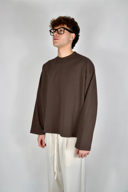 Camiseta Manga Larga Marrón