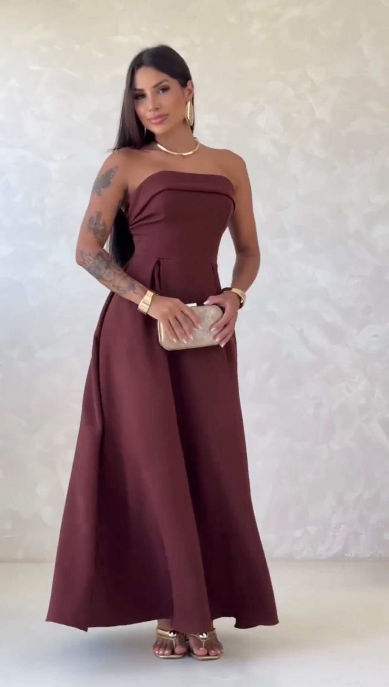 Vestido Valentino Largo Corpiño Nudo 5 Colores