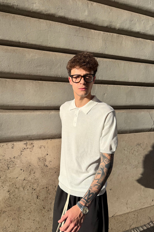 Polo Hilo Blanco