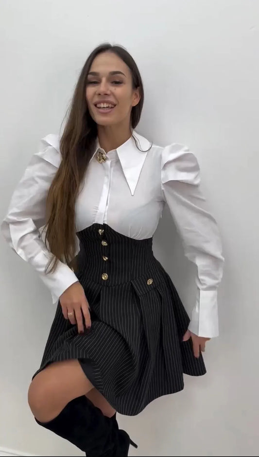 Vestido camisa midi lateral | Martín Essence