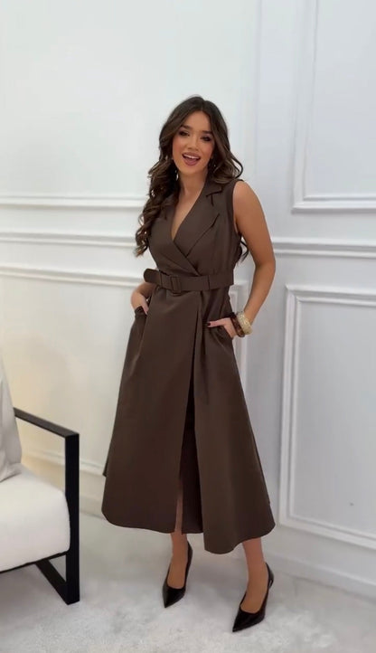 Vestido Mirea Largo Sin Mangas 8 Colores
