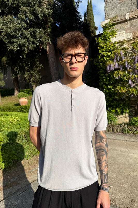 Camiseta Henley Gris