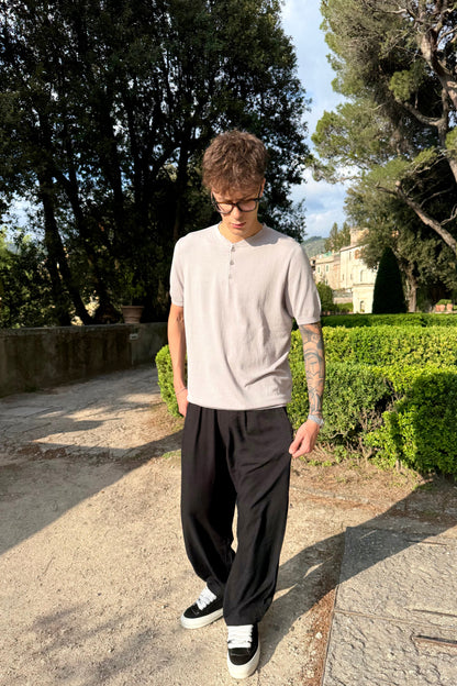 Camiseta Henley Gris