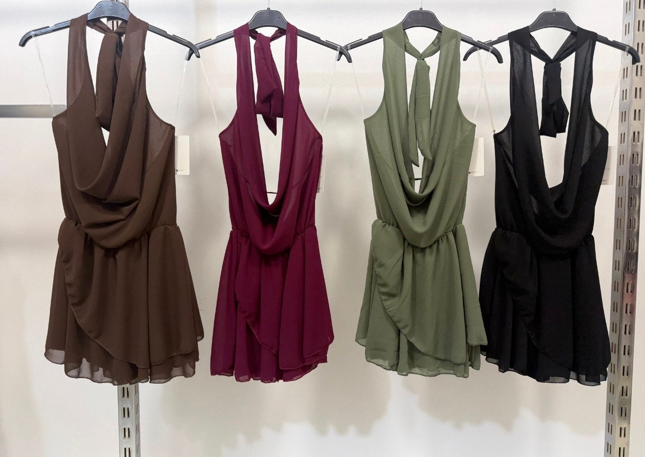 Vestido Tutina Wipe Escote Elegante 4 Colores