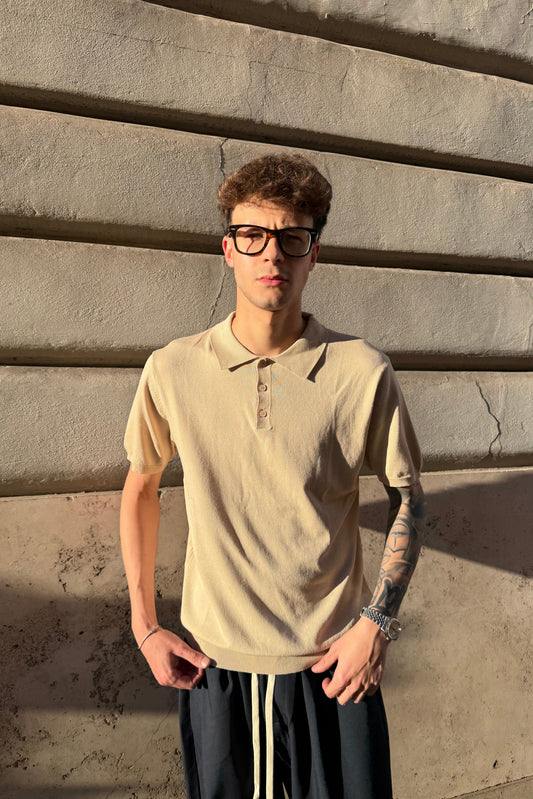 Polo Hilo Beige