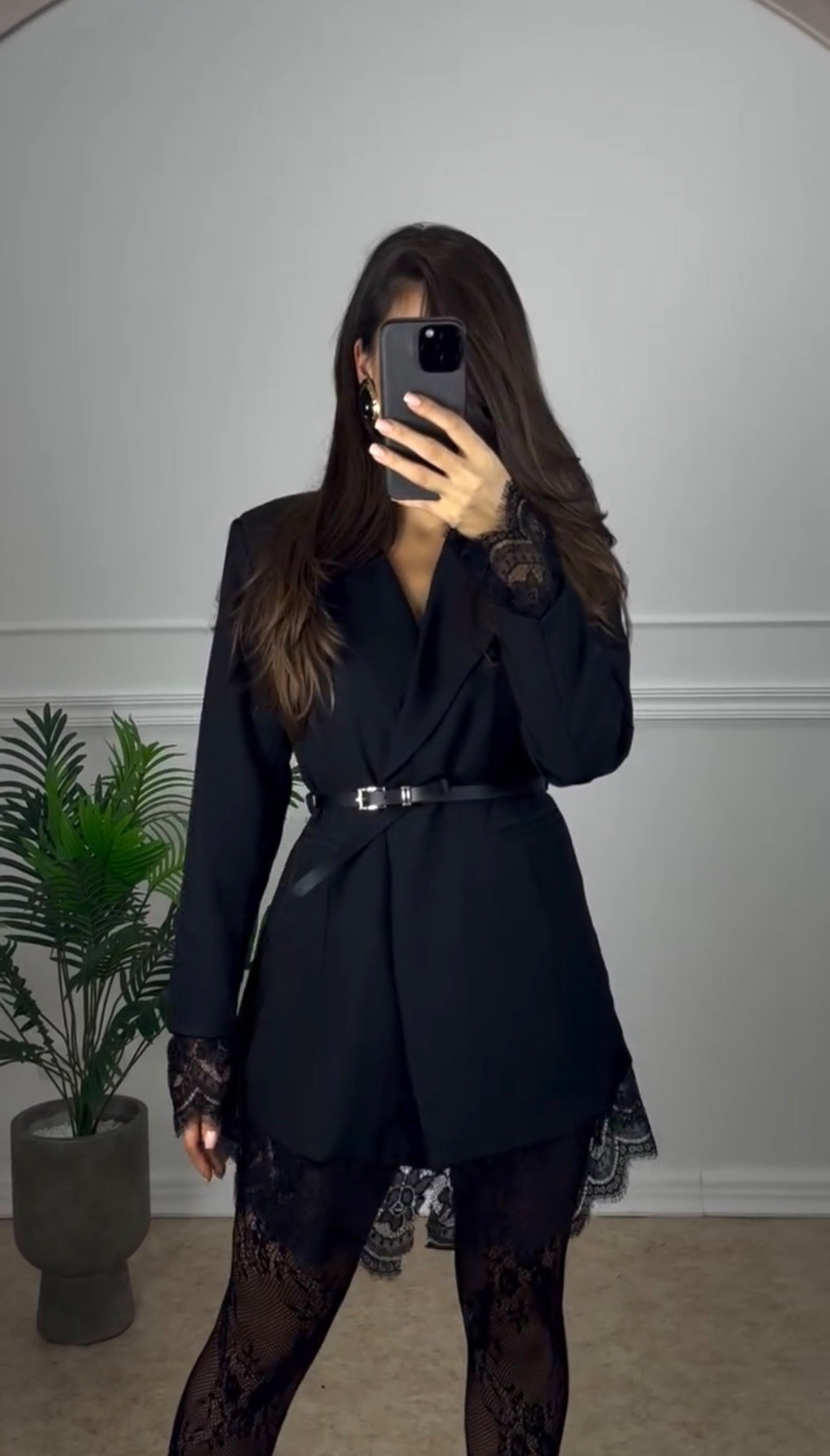 Vestido Blazer Merletto Encaje + Medias de Regalo