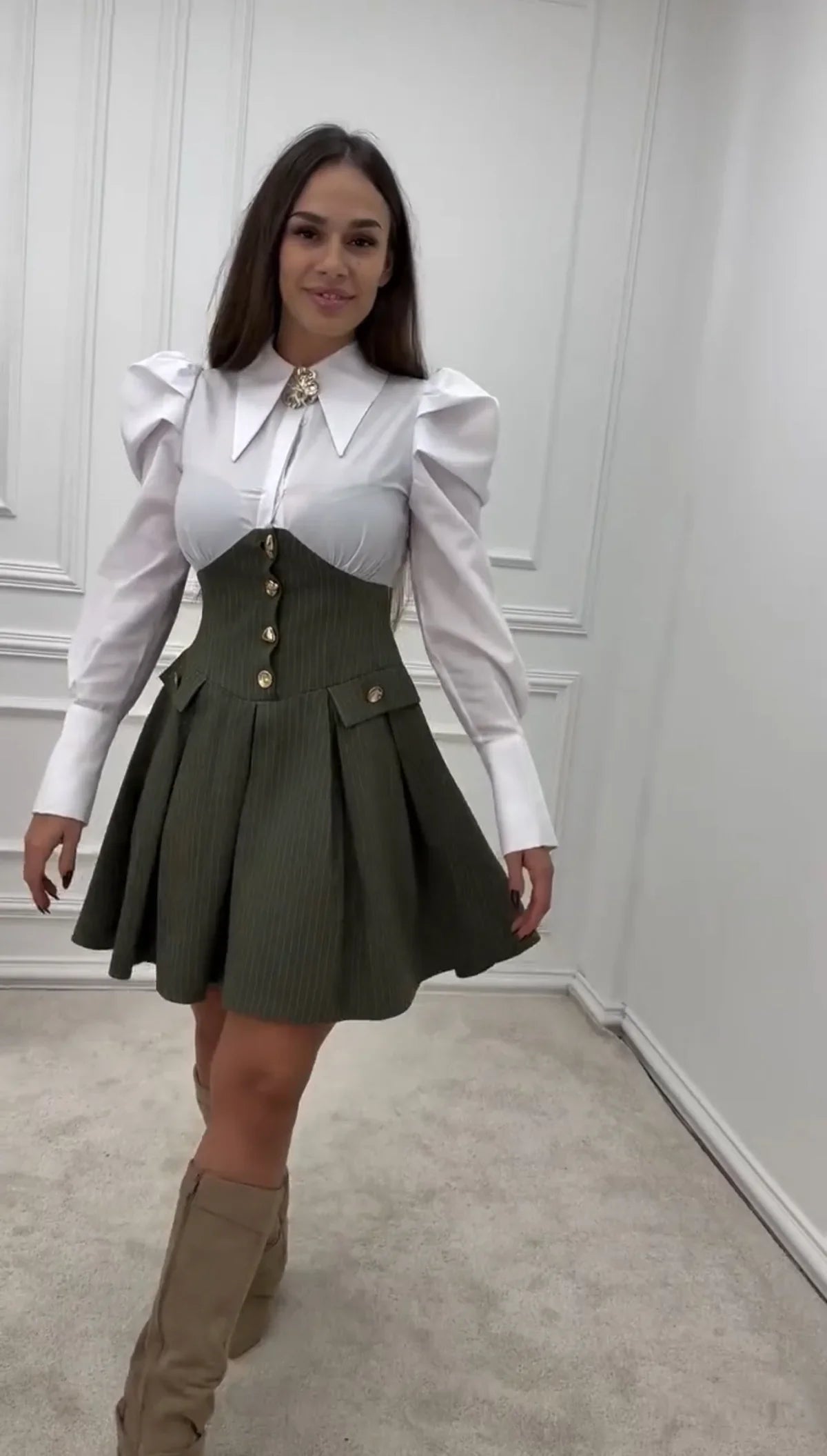 Vestido Eda Midi Estilo Camisa 7 Colores