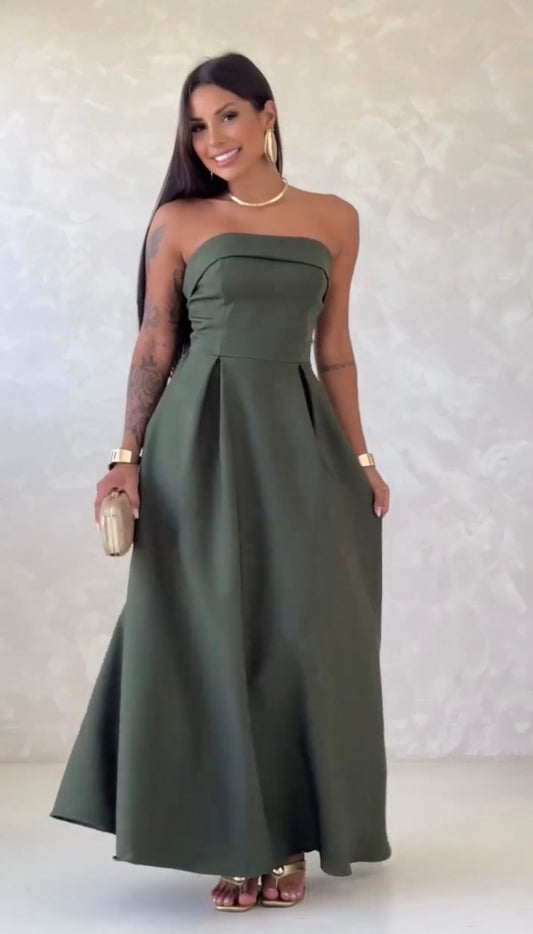 Vestido Valentino Largo Corpiño Nudo 5 Colores