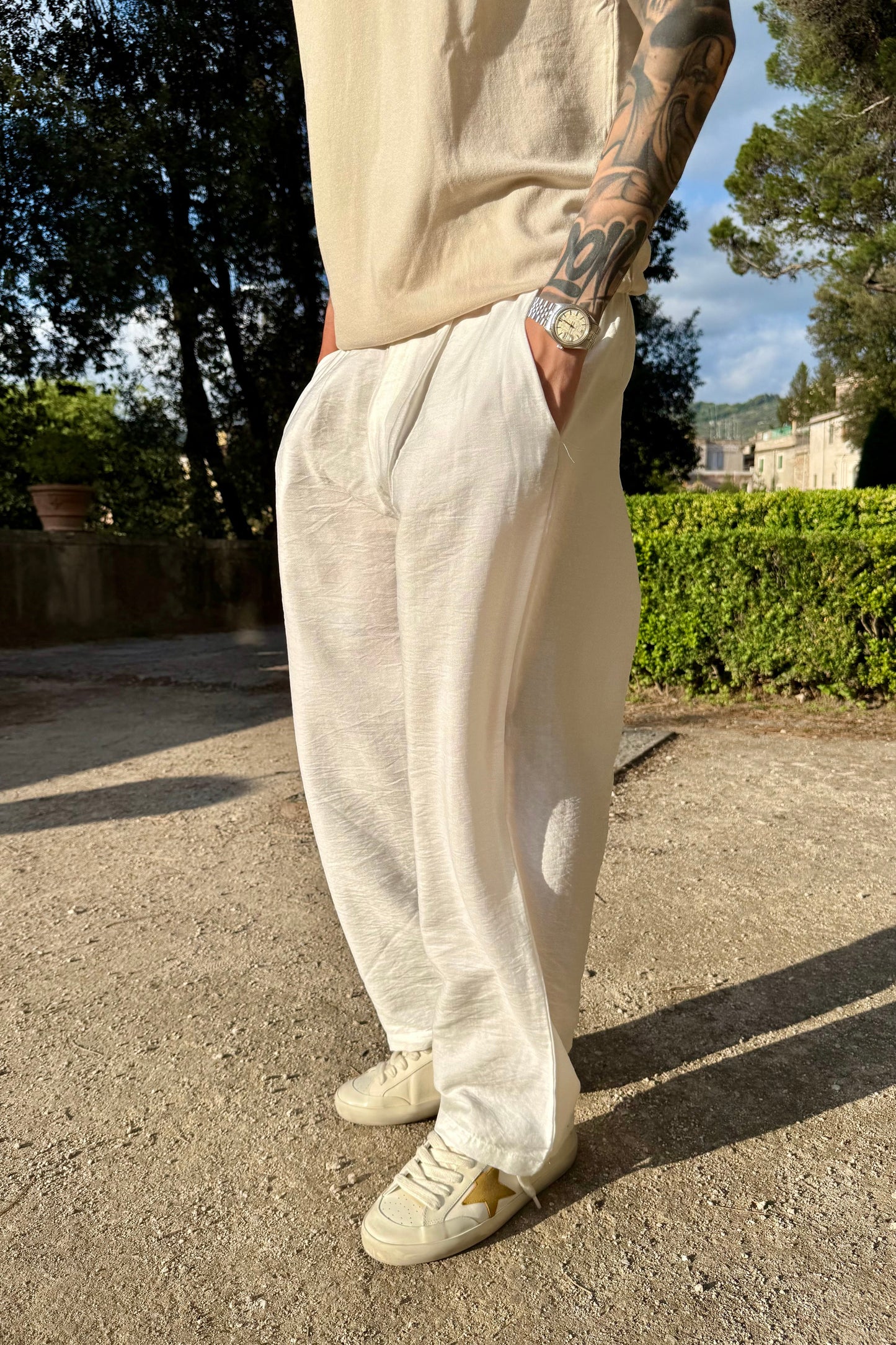 Pantalón Lino Blanco