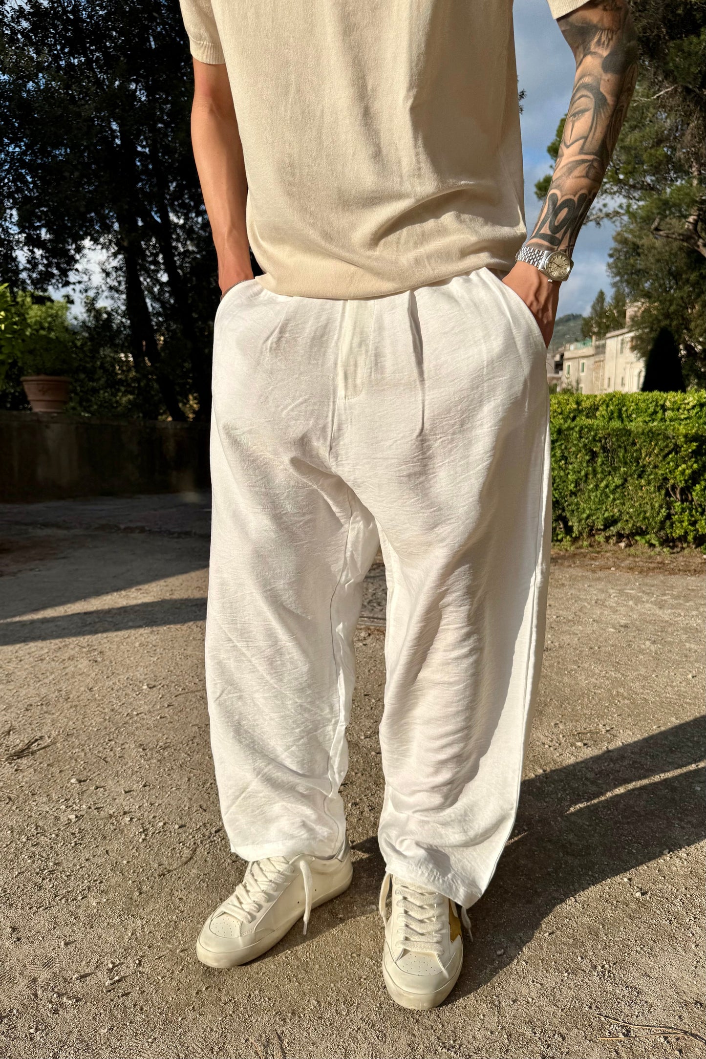 Pantalón Lino Blanco