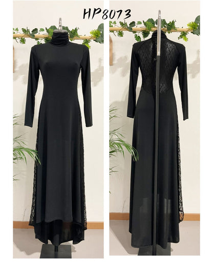 Vestido Black Largo Negro Espalda en Encaje
