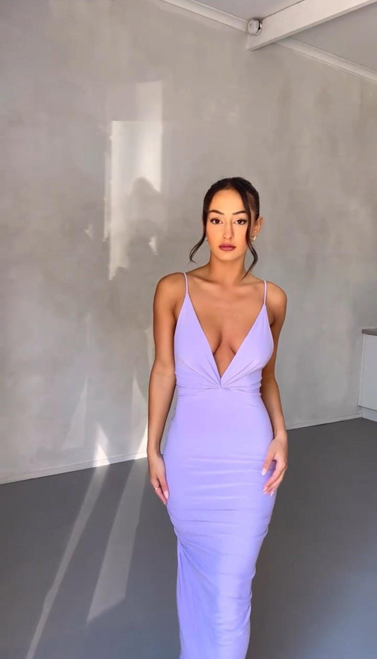 Vestido Ginevra Satén Tirantes Escote Pronunciado