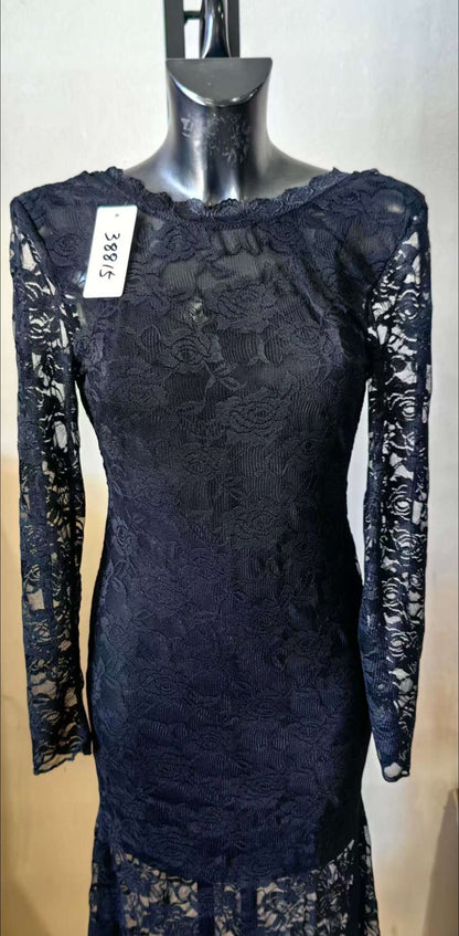 Vestido Louis Largo Manga Encaje para Boda y Gala