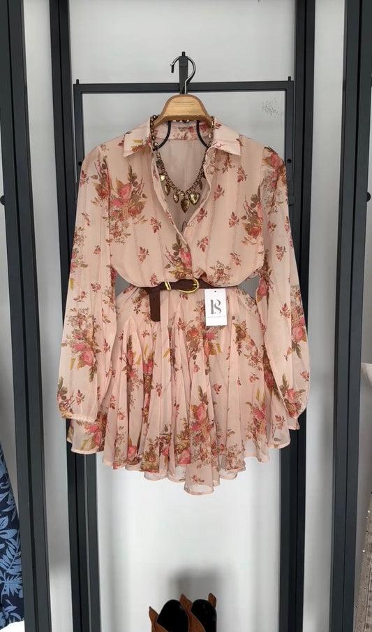 Vestido floral midi lateral | Martín Essence