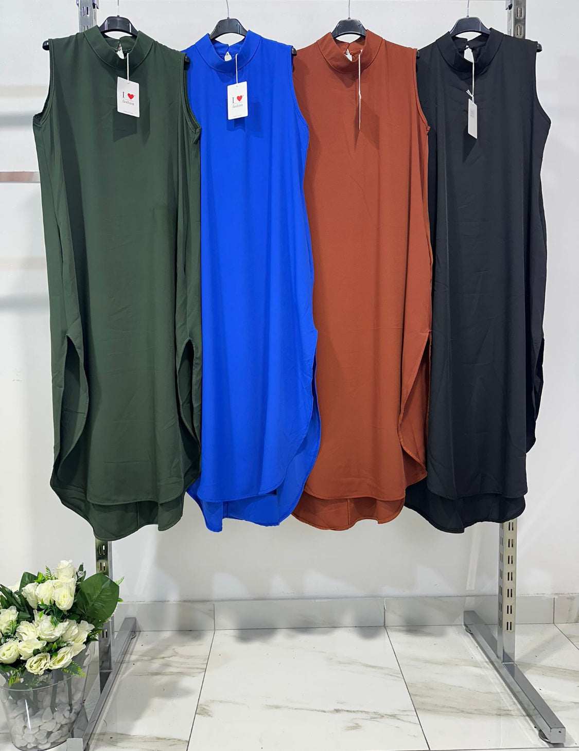 Vestido Merid Largo Favorecedor 7 Colores