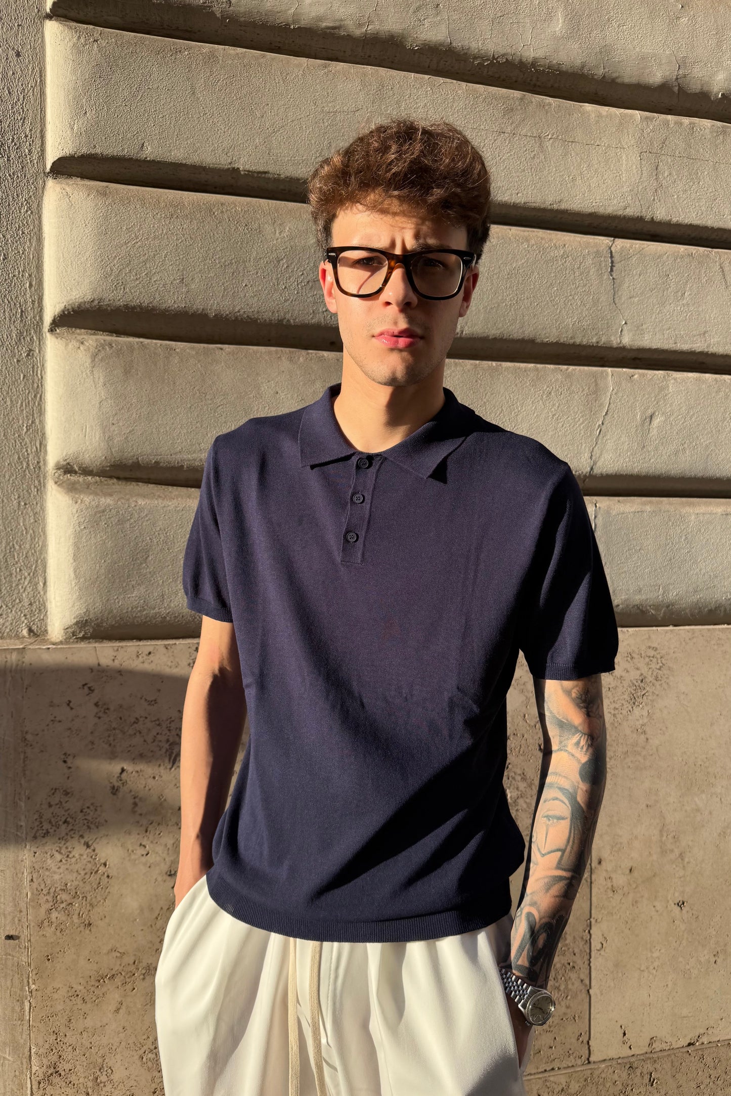 Polo Hilo Azul