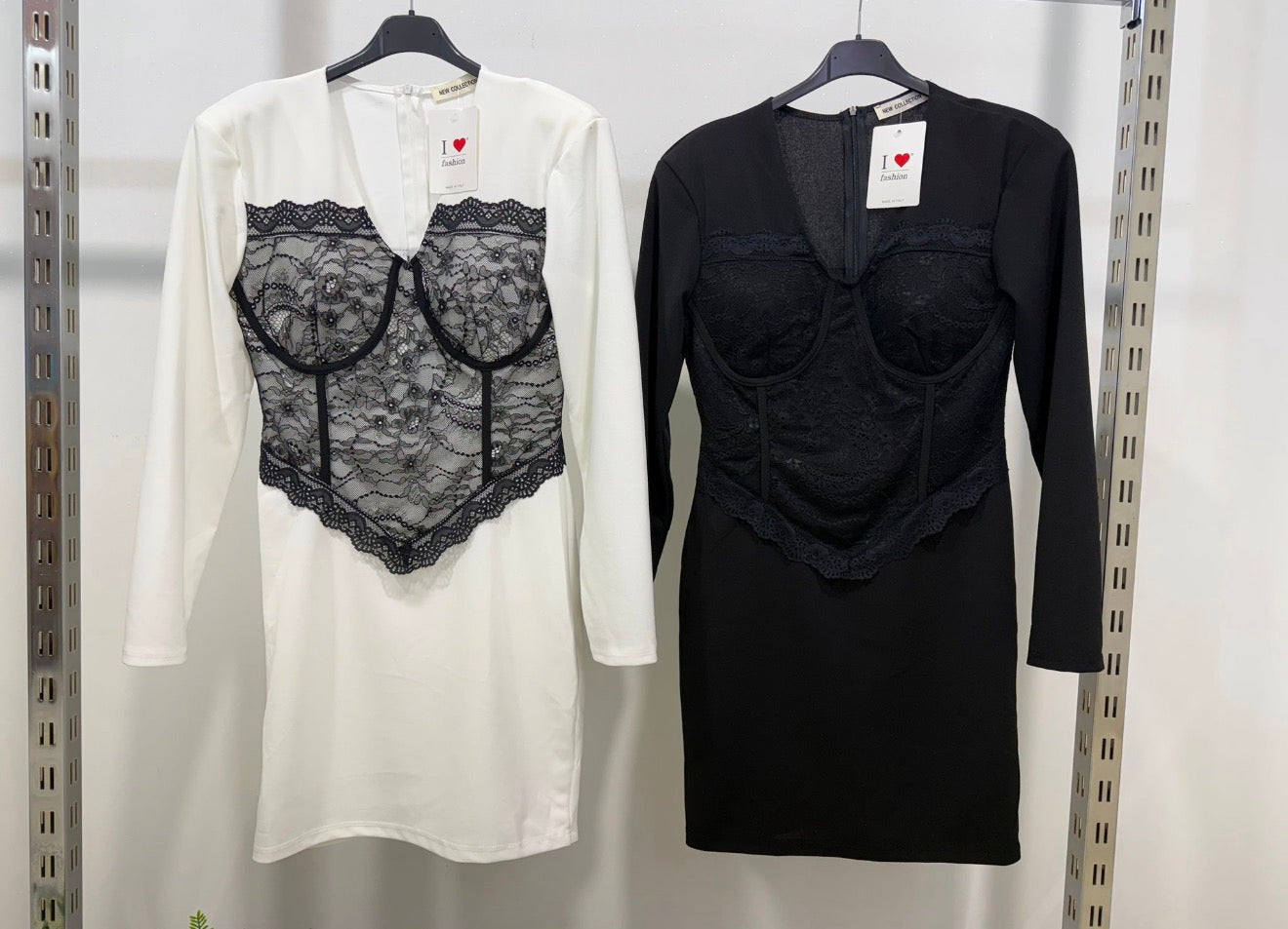 Vestido Kady Midi Corpino Encaje Manga Larga